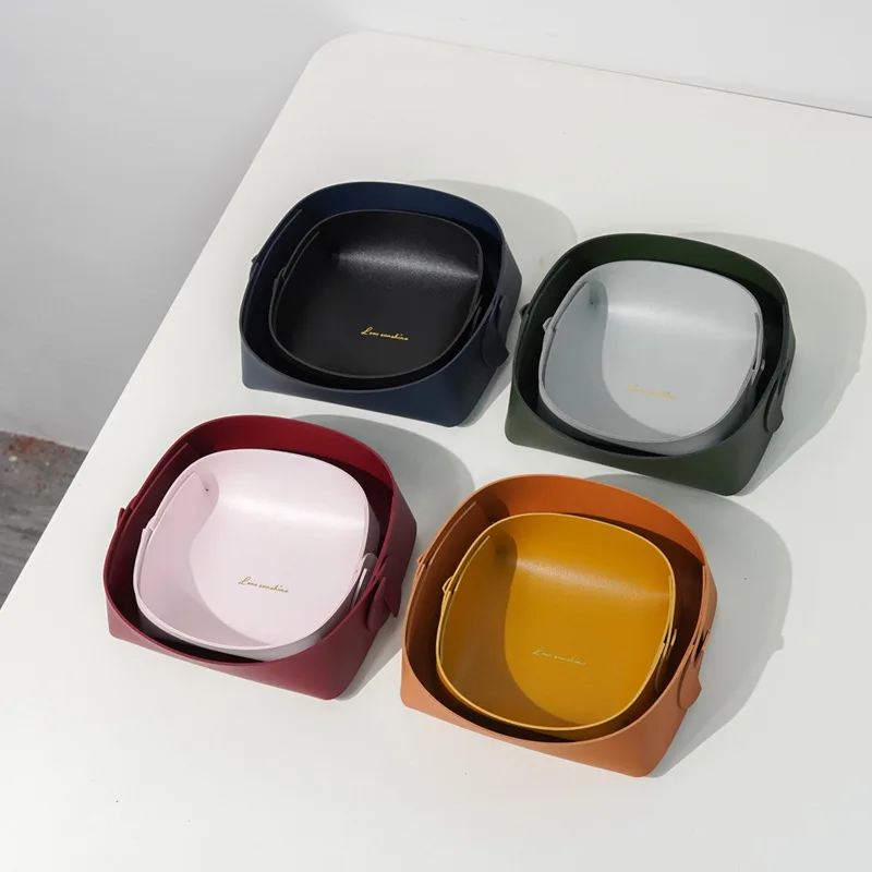 

Entrance Storage Box Watch Key Storage Tray Leather Porch Entrance Living Room Coffee Table Small Debris Storage Box Desktop Box