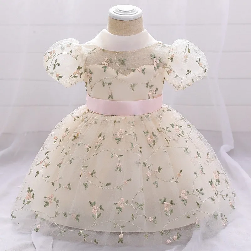 

dress first party mesh wedding lace lace party yarn new dress wedding fluffy Children's birthday embroidery birthday party lace