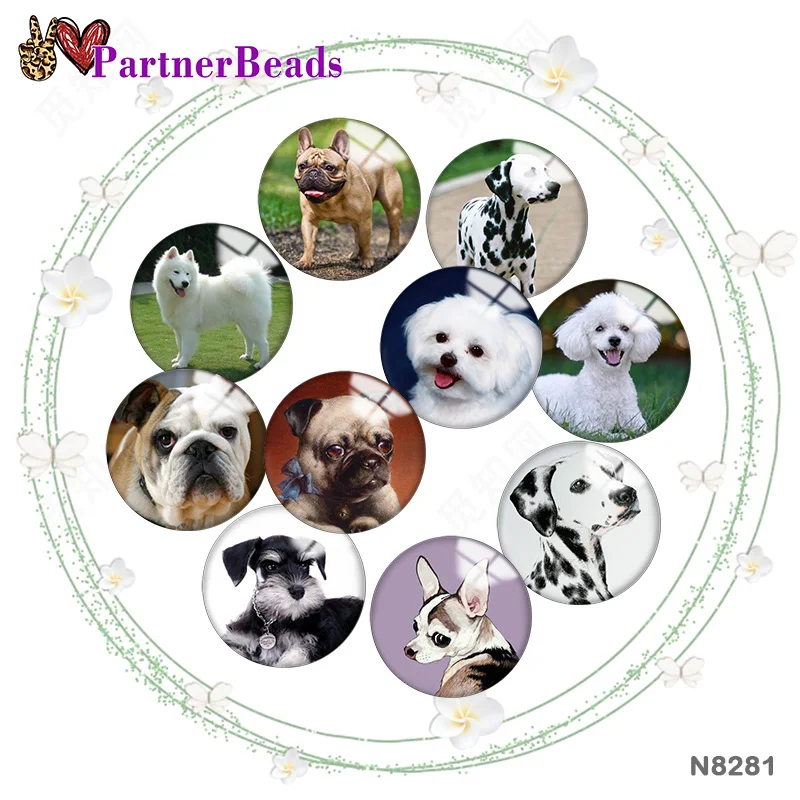 

Dog Image printing metal DIY snap button accessories Fit bag hat Clothes shoes N8281