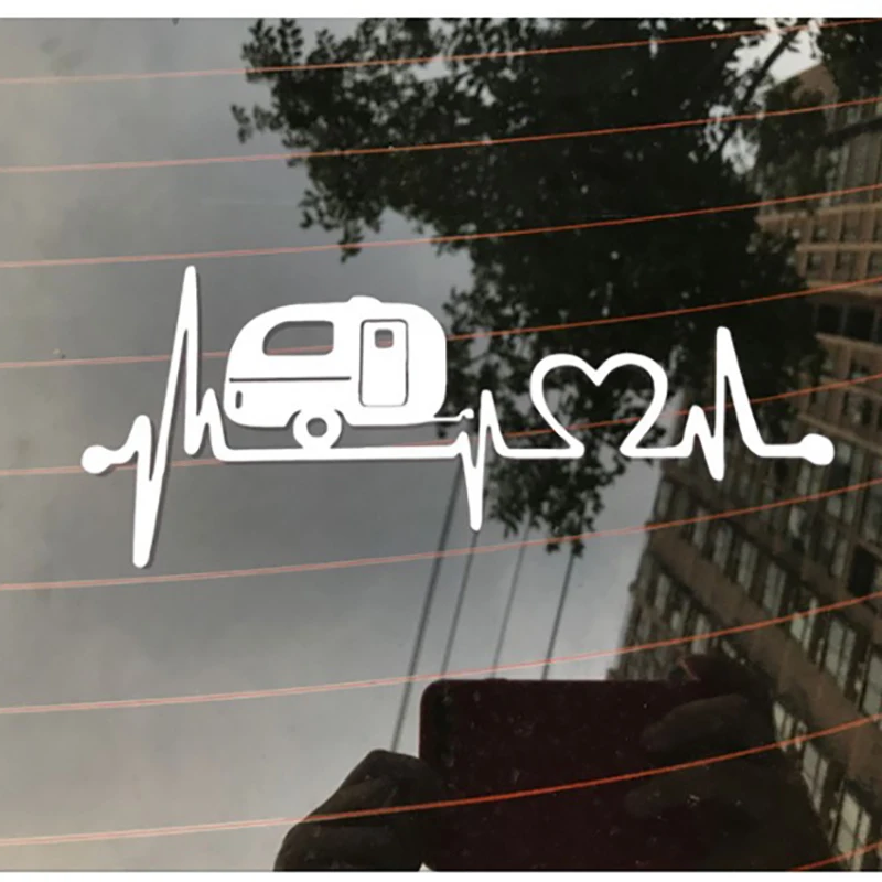 

PVC Sticker 12cm*27cm Caravan Love Jumping Car Sticker Camping Car Body Window Sticker Car Shape Waterproof