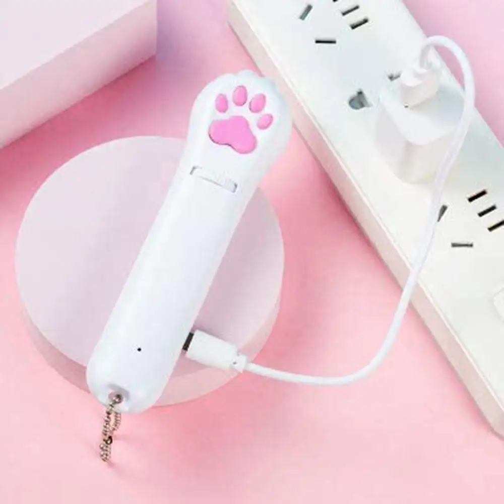 

USB Charging Kitty Claw Pattern Red LED Projection Funny Cat Stick Pet Training Supplies Interactive Toys