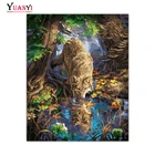 Алмазная 5D Вышивка сделай сам, вышивка крестиком, лиса, квадратная фотокартина с питьевой водой, полная круглая алмазная живопись, домашний декор