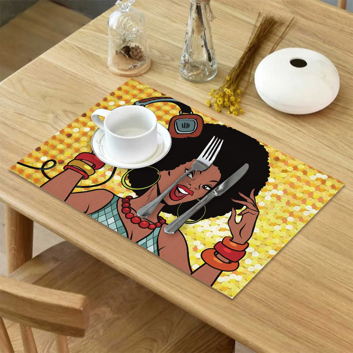 Музыкальная африканская Женская кухонная подставка с принтом коврик для