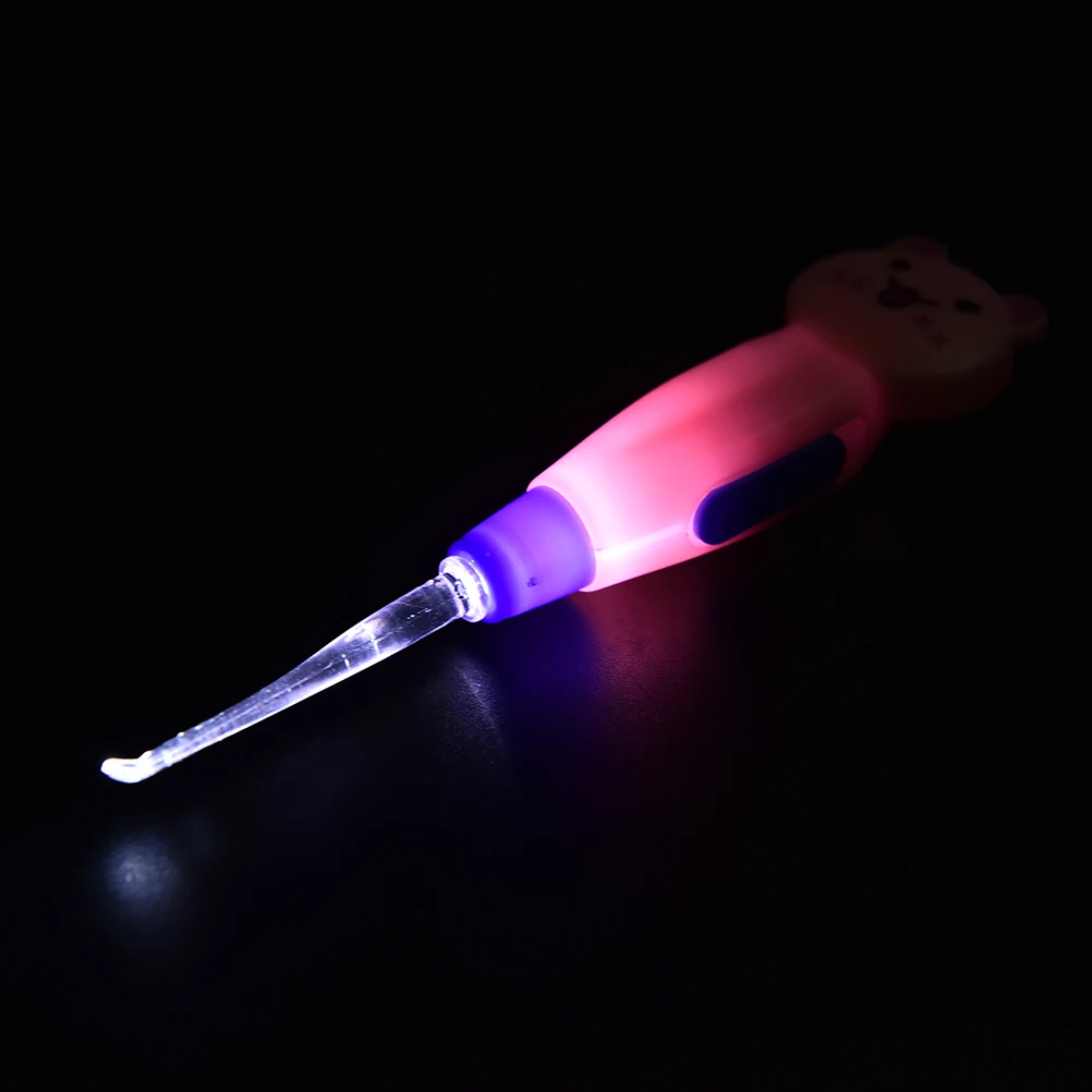 LED Cartoon Baby Care Ears Spoon Child Cleaning Tool Earwax with Light Digging Luminous Dig Ear Syringe Ear-picker Product | Мать и