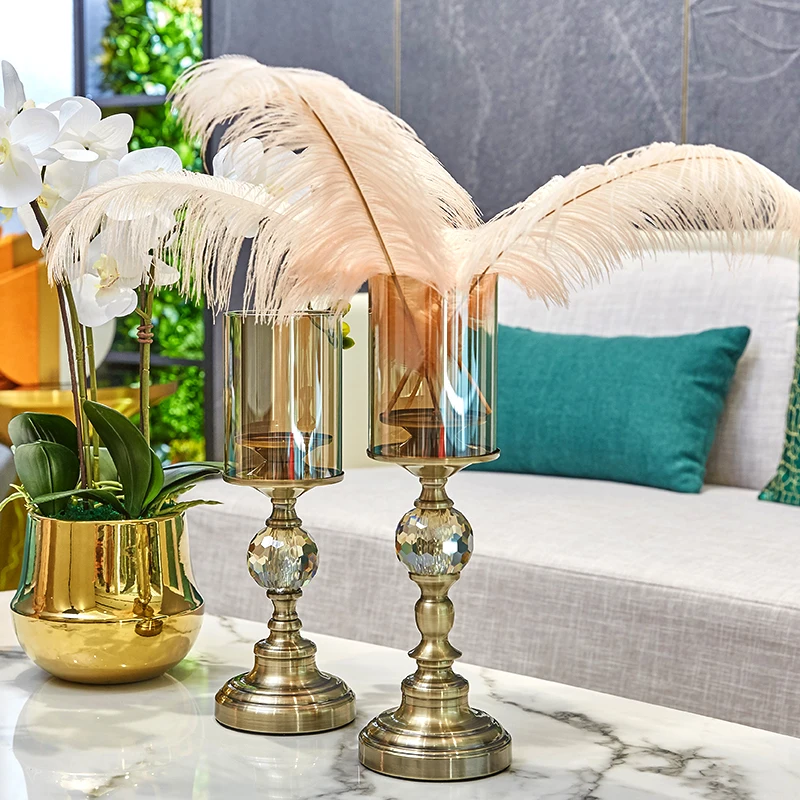 Стеклянный современный подсвечник форма роскошные центральные части стола