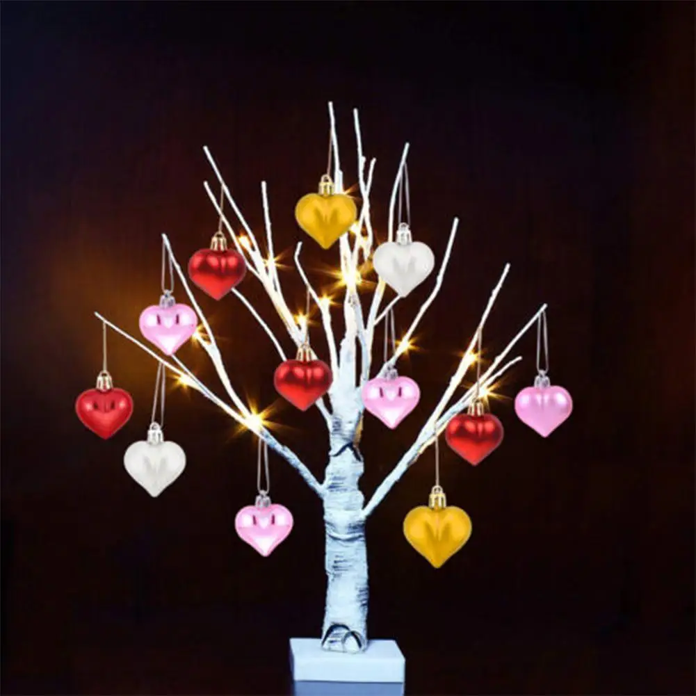 

12PCS/Pack Heart Christmas Pendant Balls Christmas Tree Decoration Party Ornaments Christmas Decorations For Home