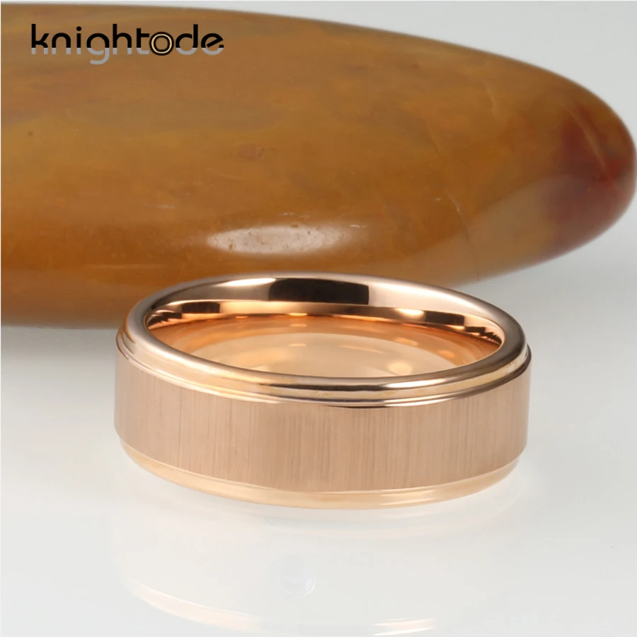 8 мм Новый Стиль Розовое золото вольфрам Карбидное обручальное кольцо обувь для