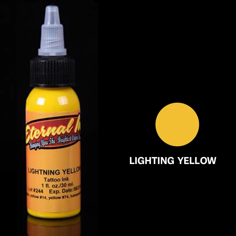 lightning yellow Макияж Перманентная Татуировка набор чернил пигмент pigmentos цвет татуировки tinta tatuaje чернила для татуировки encre tatouage динамические чернила - Color: lightning yellow