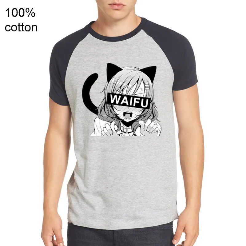Kwaii Neko Girl Waifu Аниме рубашка homme сексуальная косплей мультфильм аниме Мальчики