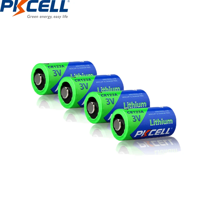 4 шт. Pkcell 3 в CR123A CR 123A 1500 мАч литиевая батарея CR123 CR17335 CR17345 16340 LiMnO2 сухая Первичная
