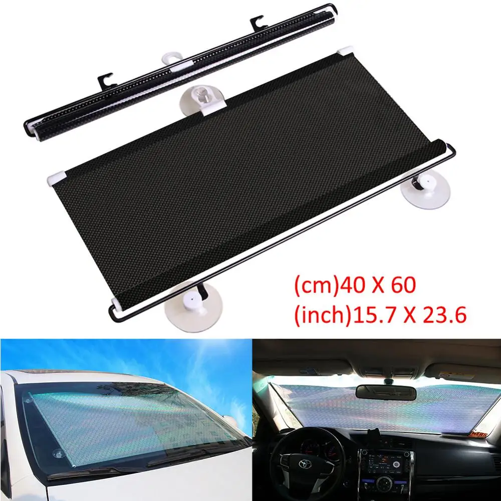 

Car Automatic Retractable Sun Shade 40*60cm Universal Vehicles Car Sun Shade Shield Anti-uv Window Sunshade