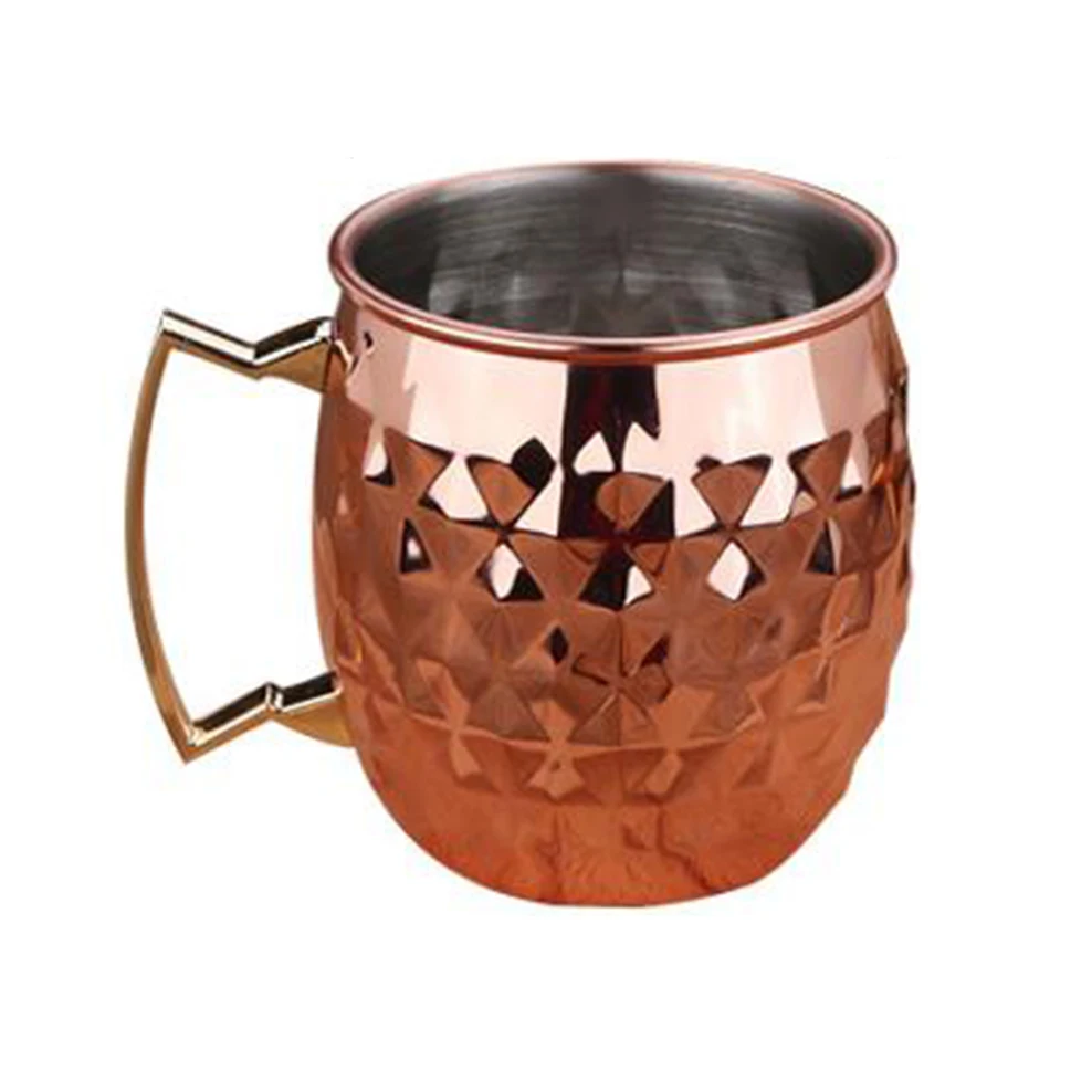 

2PCS Stainless Steel Mug Diamond Stone Coffee Cup Flame Beer Mug Korean Style Pineapple Mug Bar Restaurant Supplies