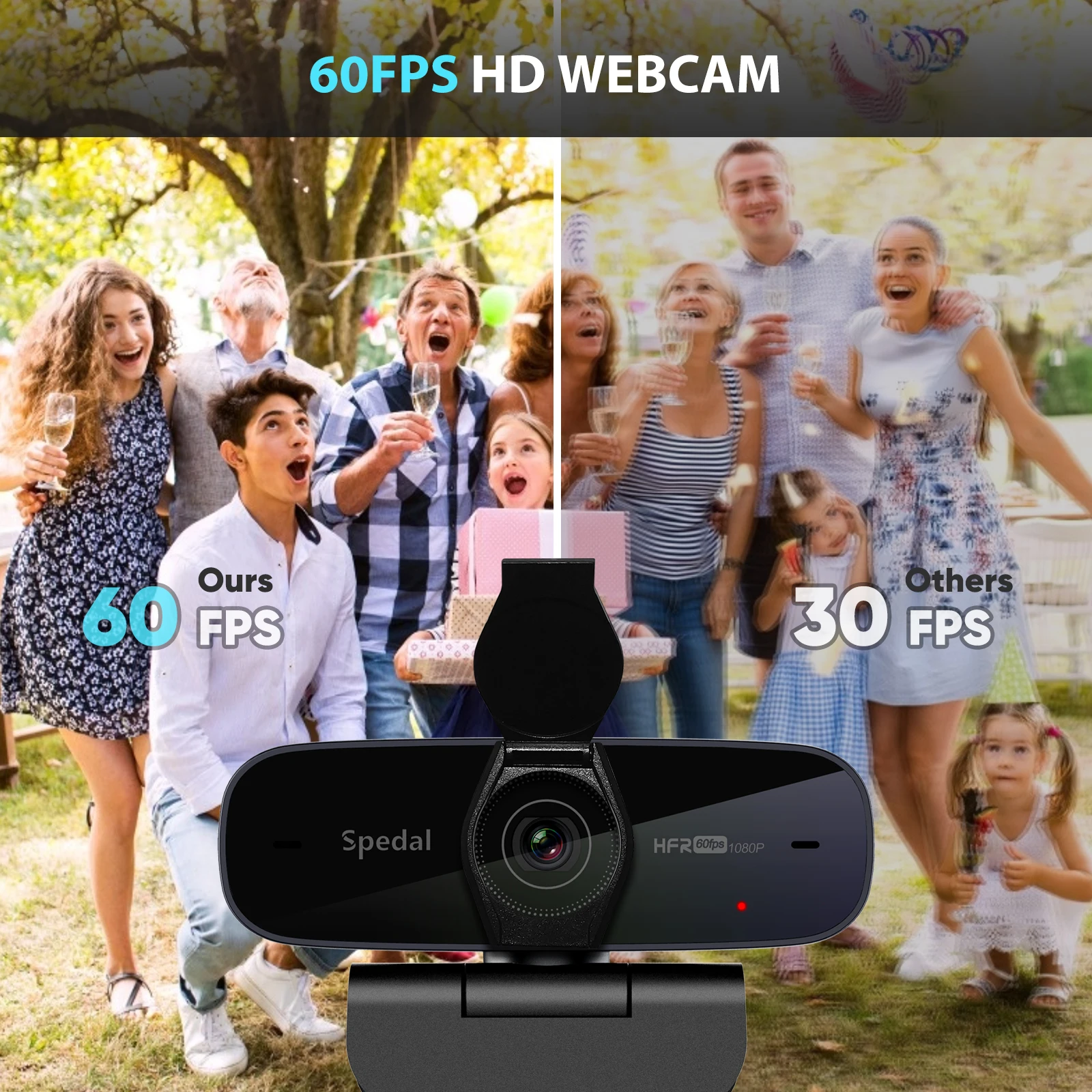 Веб камера Spedal FHD 1080p 60FPS с автофокусом и съемной крышкой для конфиденциальности