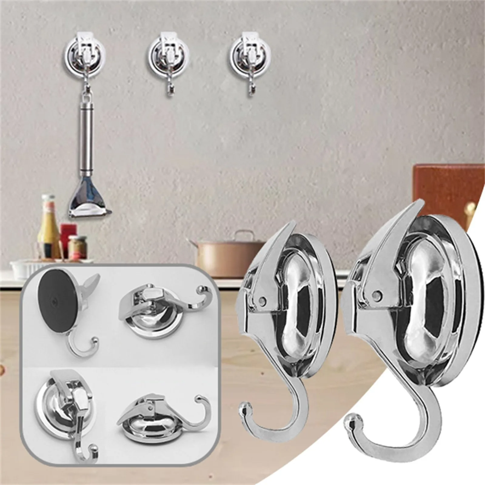 

2 Packs Suction Cup Hooks, Clear Reusable Heavy Duty Vacuum Suction Cup Hooks Glass Kitchen Bathroom Hooks for Towel