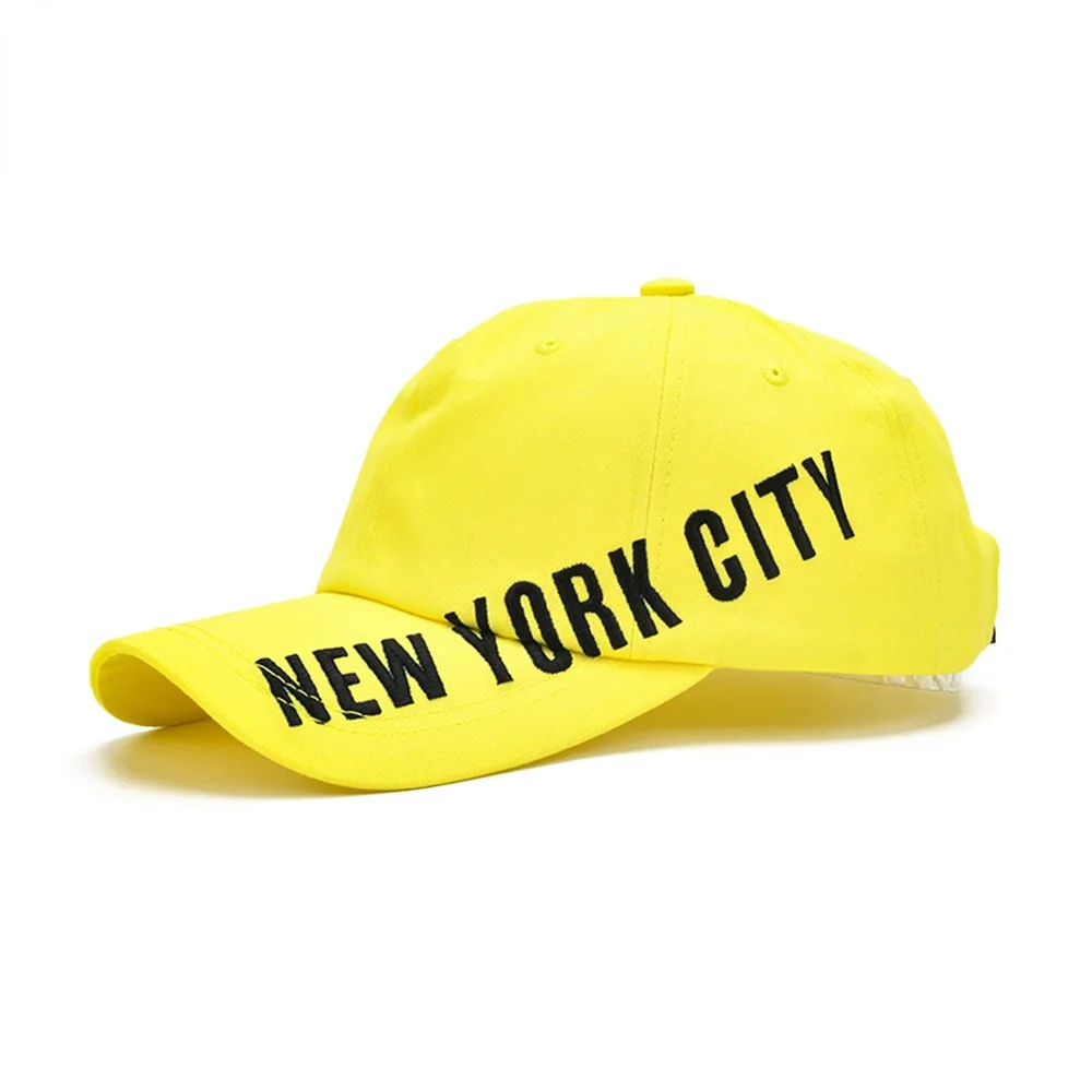

Бейсболка для мужчин и женщин, модная кепка флуоресцентного зеленого цвета, в стиле хип-хоп, с рисунком Нью-Йорка, лето