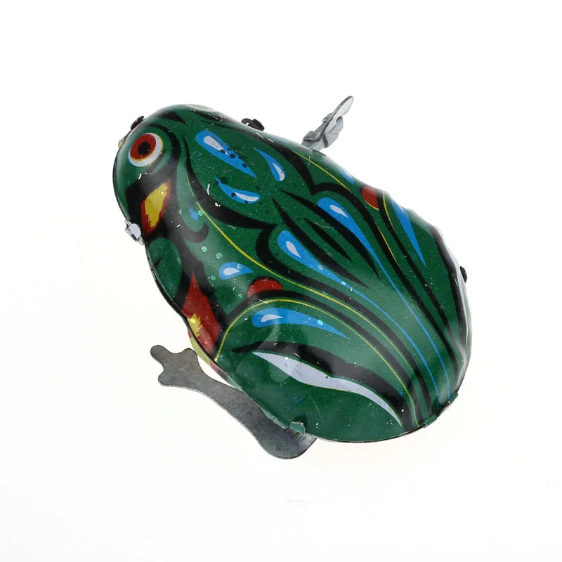 Прыгающая лягушка железная заводная игрушка коллекционный классический детский