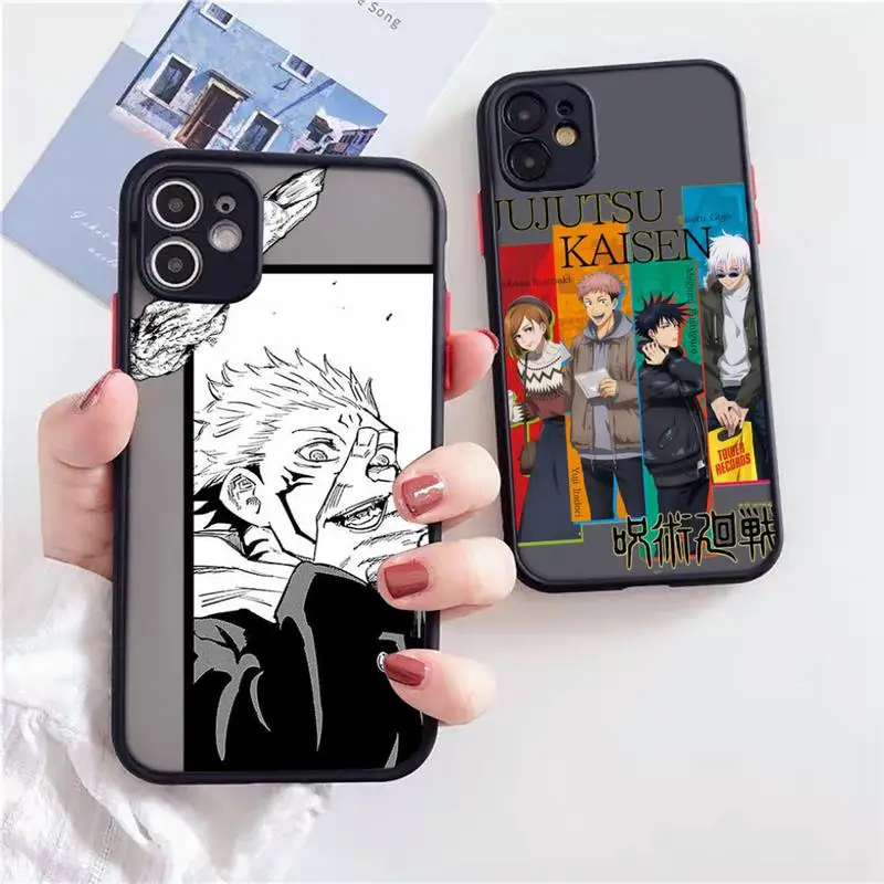 

Jujutsu Kaisen Phone Case Matte Transparent for iPhone 7 8 11 12 s mini pro X XS XR MAX Plus Clear mobile bag iphone 12 case