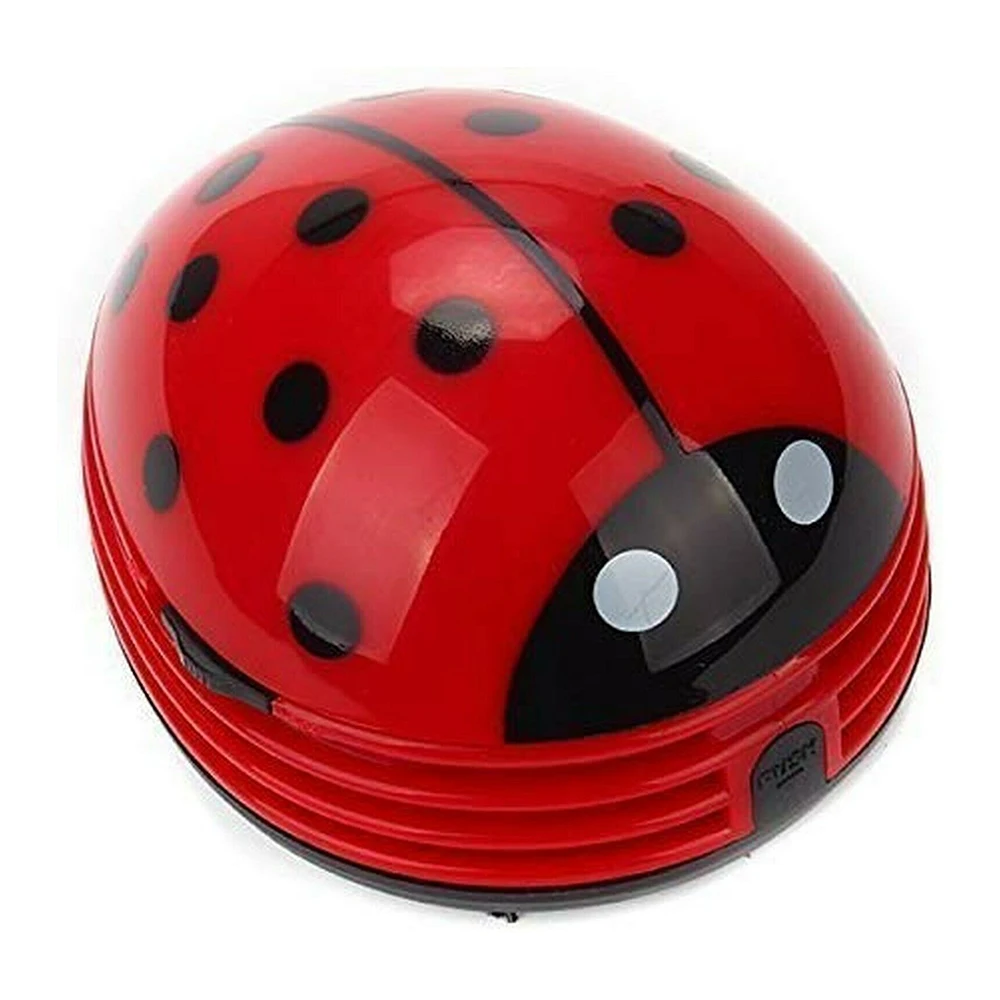 

Keyboard Vacuum Cleaner Portable Beetle Ladybug Mini Handheld Cordless Tabletop Crumb Sweeper for Home Office