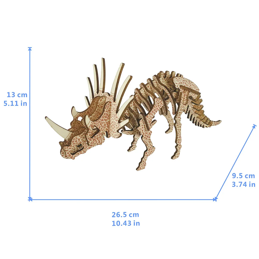 Детская Подарочная игрушка деревянная головоломка-Трицератопс в сборе подарок