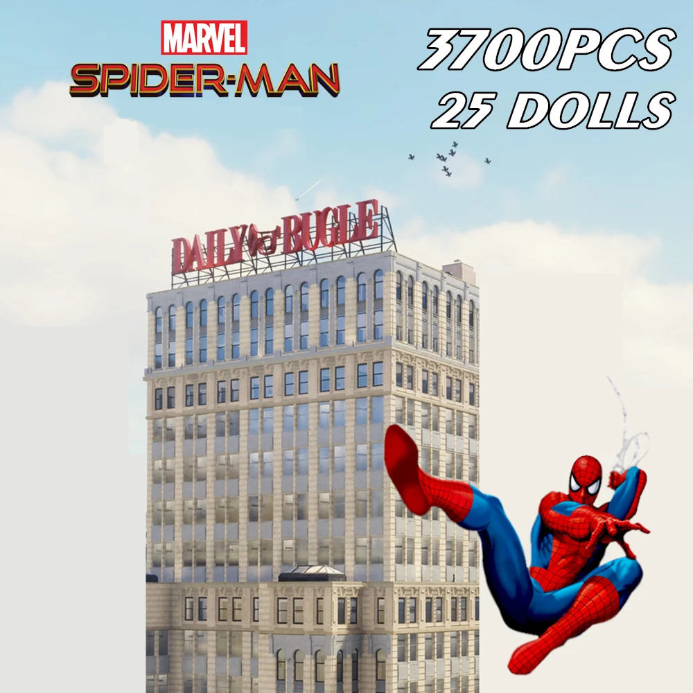 

New 3700PCS 25 DOLLS Marvel Avengers Spiderman Daily Bugle Tower Heroes Model FIT Building Blocks Bricks Kid Toy Gift