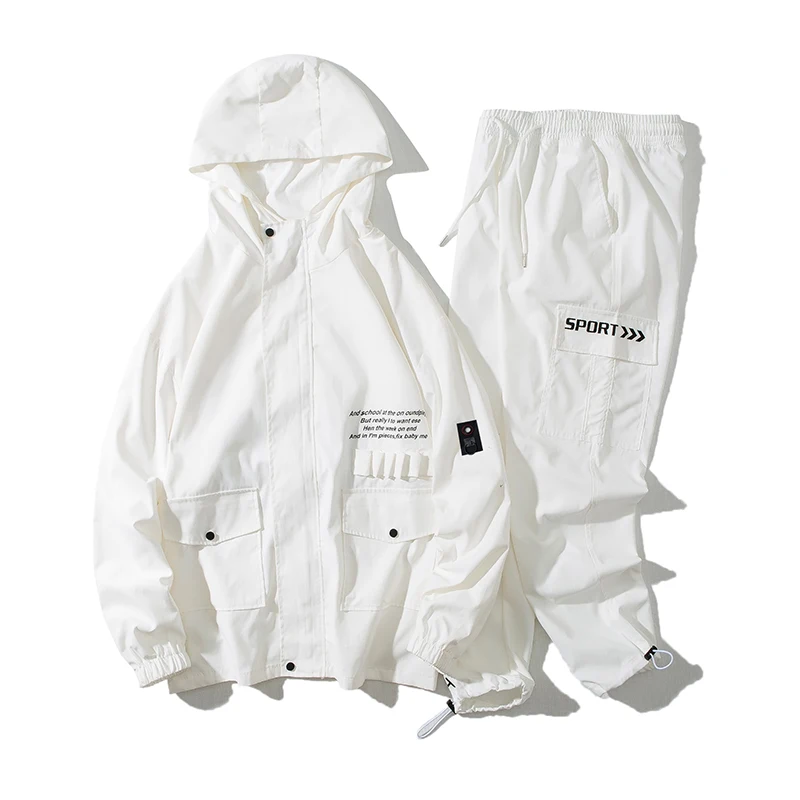 2020 Autumn Men Streetwear Tracksuit Harajuku Joggers Suit Sets Vintage Hooded Hoodies Fashions Pants ABZ551 | Мужская одежда