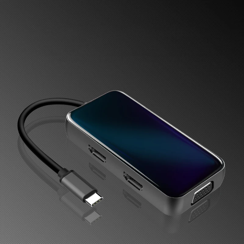 KuWFi 5 в 1 usb-хаб Type-C концентратор док к USB 3 0 HDMI VGA PD адаптер для MacBook Pro/ноутбука |