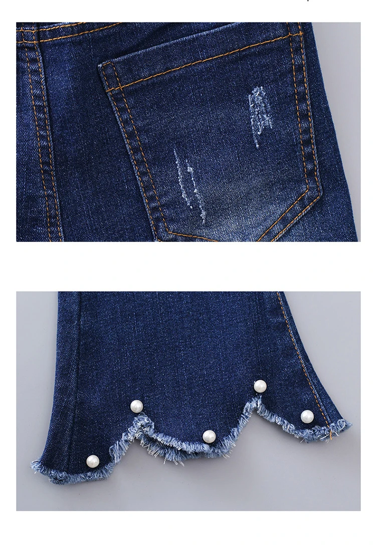 Детские джинсы для девочек штаны сезон осень-зима однотонные брюки