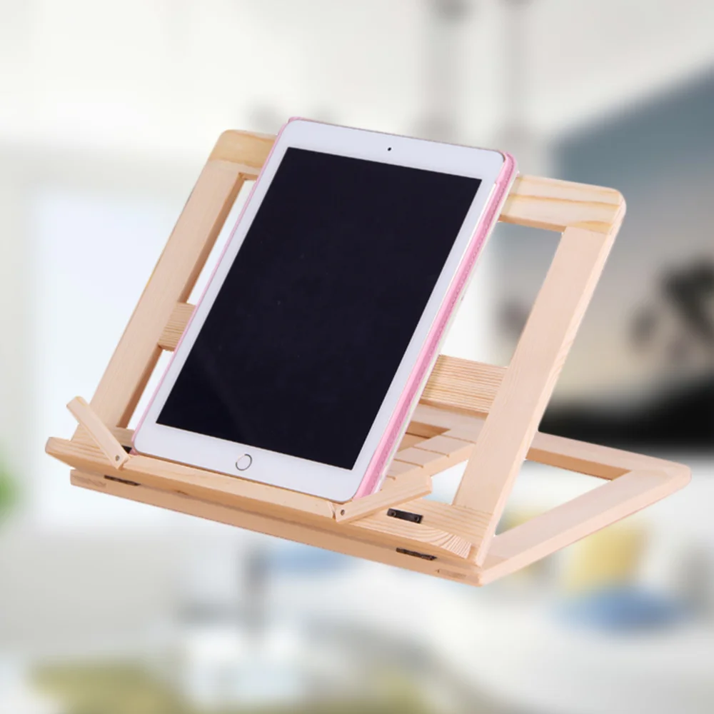 

Portable Multi-functional Book Reading Holder Foldable Adjustable Wood Desktop Book Stand Table Stand Holder