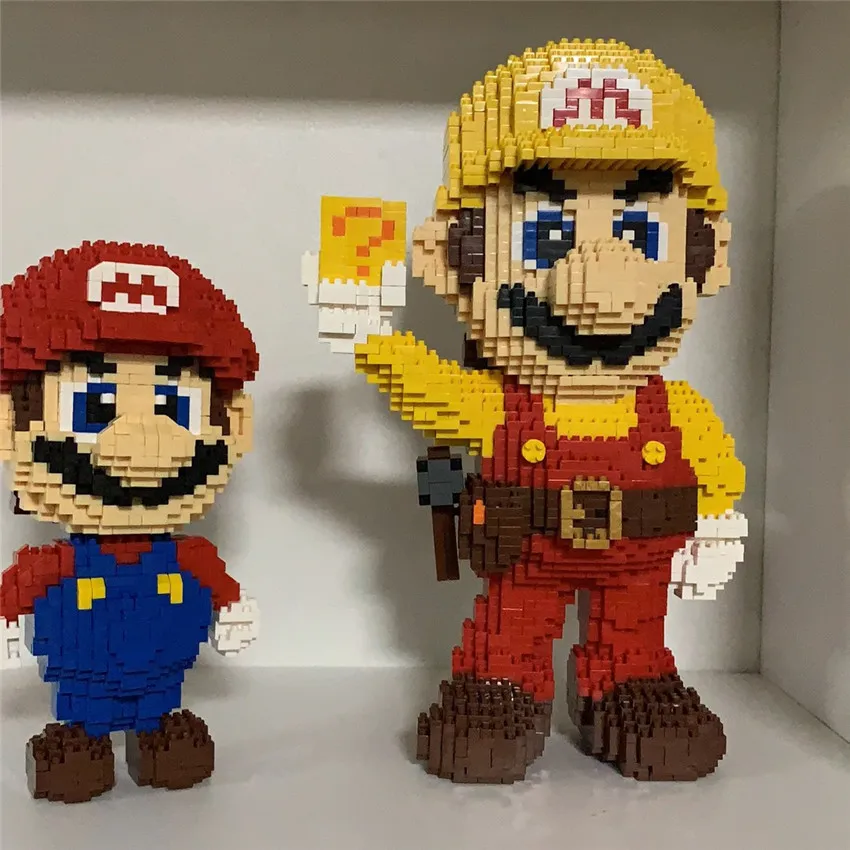 2 стиля супер Marioing алмазные частицы куклы кирпичи Алмаз строительные блоки игрушки красный и ковбой Mari2 детей Рождественский подарок