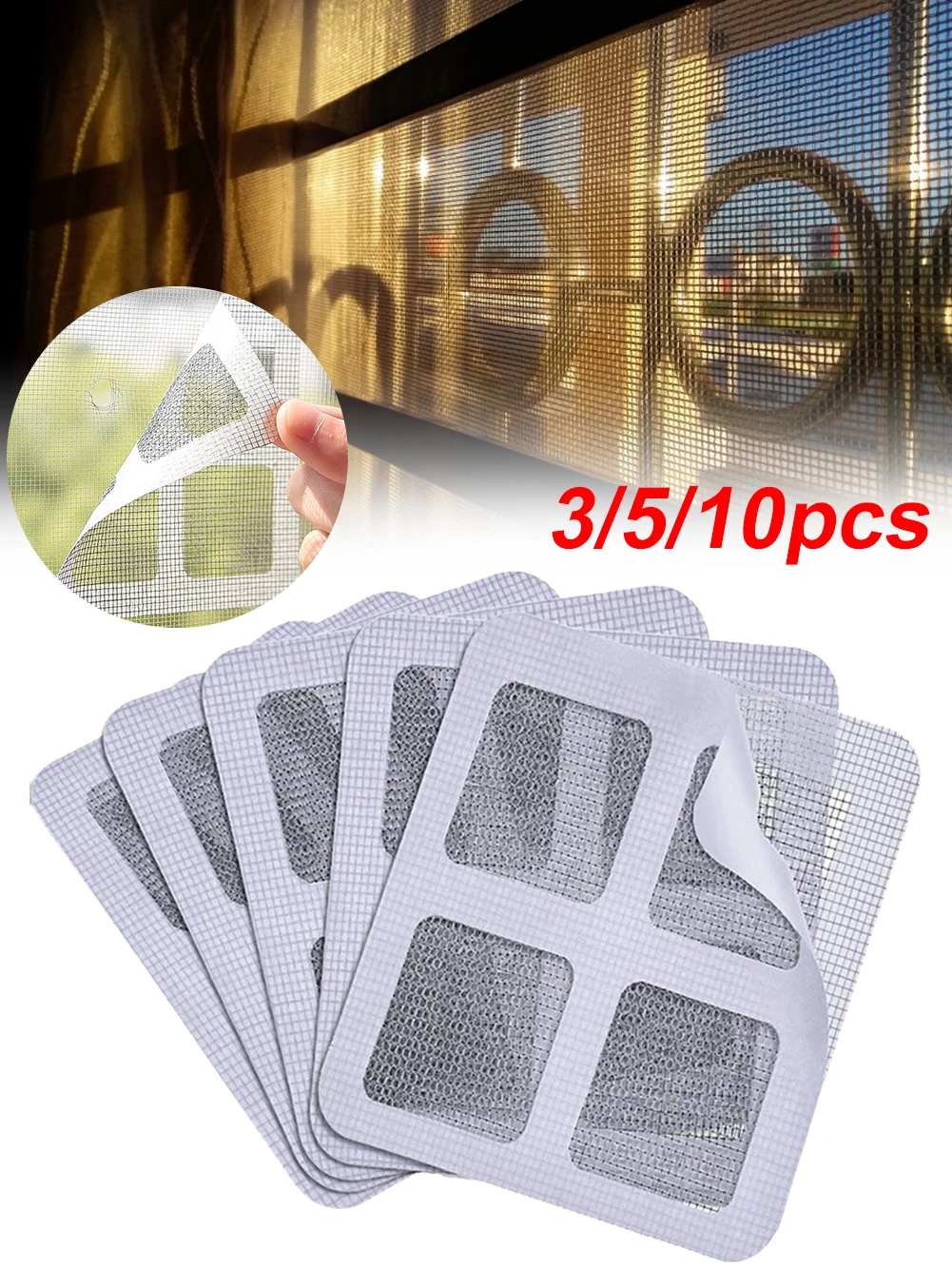 

3/5/10 Pack Fix Net Window Home Adhesive Antis Mosquito Fly Bug Insect Repair Screen Wall Patch Stickers Mesh Window Screen Prac