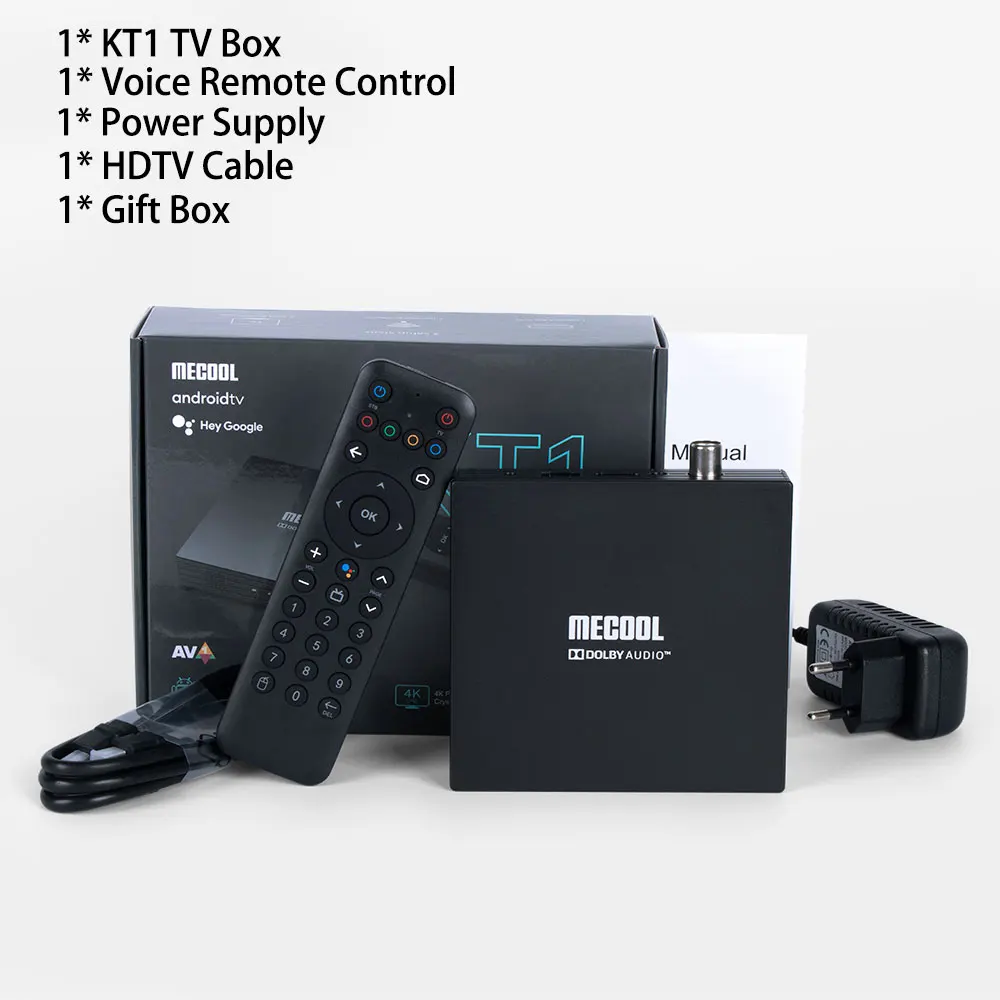 ТВ-приставка MECOOL KT1 Android TV 10 DVB тюнер-ресивер DVB-T2 Amlogic S905X4 BT 4 2 Wi-Fi 4G/5G LAN Dolby декодер
