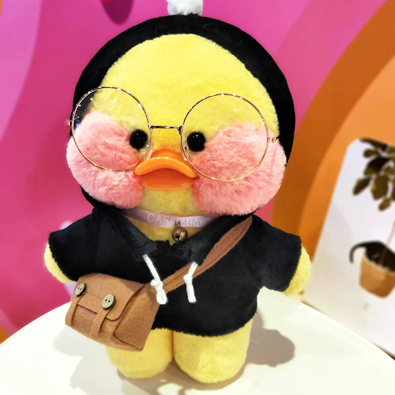 Boxi Kawaii плюшевая утка кукла игрушки Новые 30 см милые пушистые мягкие чучела кукла подарок на день рождения игрушки для детей девочек женщин - Цвет: Black