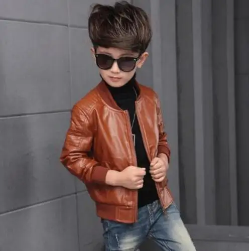 Куртка из искусственной кожи для мальчиков 2-12 лет | Детская одежда и обувь
