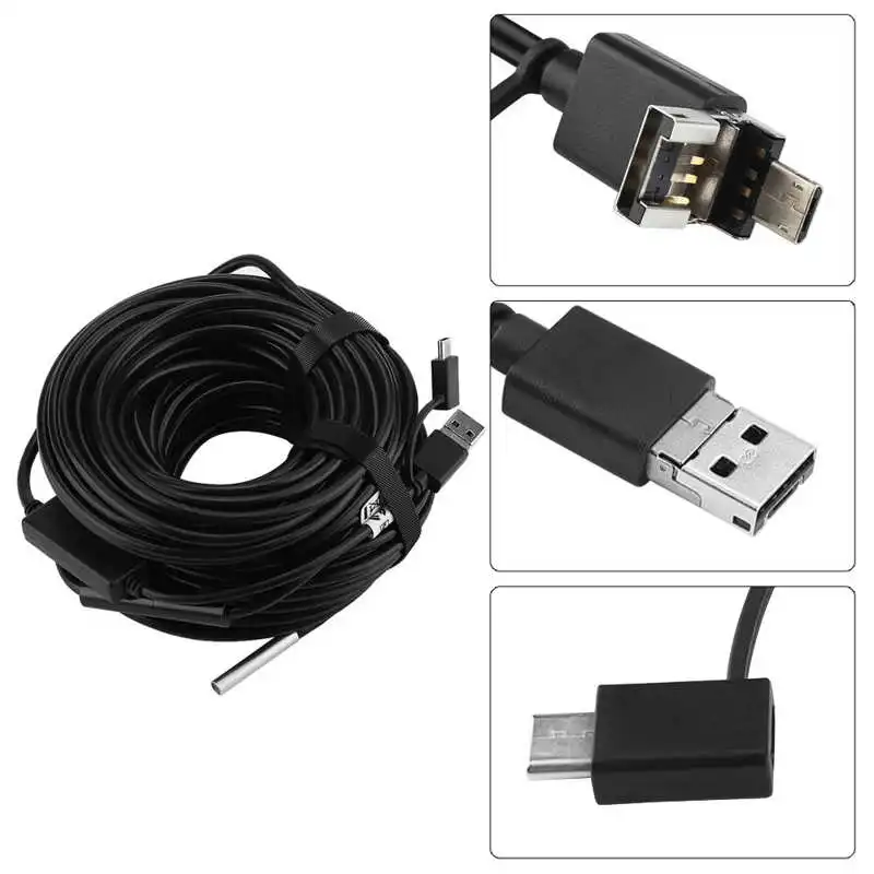 

1pc 20-Meter 5.5mm USB Endoscope with 720P Waterproof Camera for Pipe Car Inspection