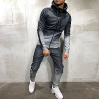 tracksuit men jacket sport kit zipper hoodiesjoggers sweatpants hip hop gym sports clothes solid mens sportswear running sets