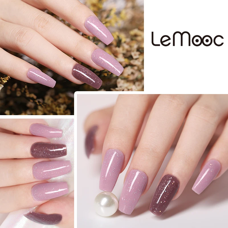 LEMOOC дизайн ногтей 8 мл Сияющий Блестящий Платиновый цветной гель Хрустальный лак