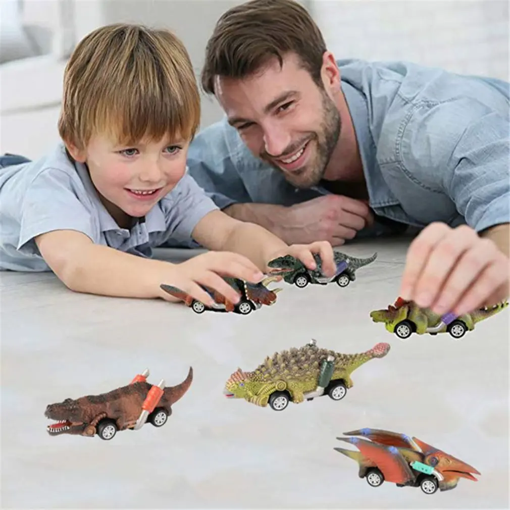 

6 Pcs/set Pull Back Dinosaur Cars Toys 6 Pack Dinosaur Roadster Party Favors Games Dino Inertia Recoil Vehicle
