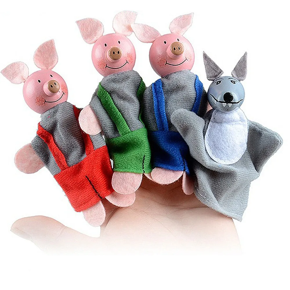 4 шт. Мультяшные плюшевые куклы детские мягкие пальчиковые рождественский