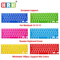 hrh wholesale slim high quality 100pcs eu russian silicone keyboard cover protective film for macbook air pro retina 131517
