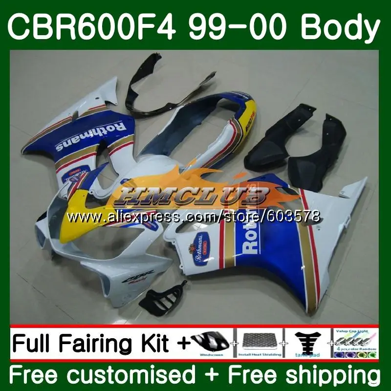 

Корпус для HONDA CBR 600F4 CBR600 F 4 CBR 600 F4 1999 2000 69CL.30 Белый Синий 600CC CBR600F4 CBR 600 FS CBR600 F4 99 00 обтекатели