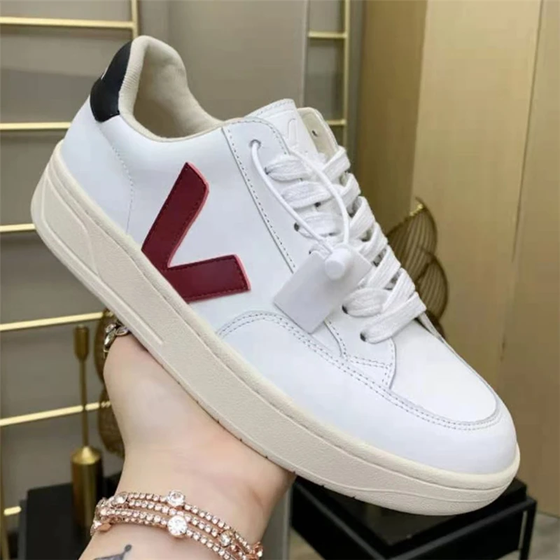

Brand Designer Genuine Leather Women's Sneakers Spring Autumn White Female Running Shoes Tennis Sports Flat Handmade Girls Shoes