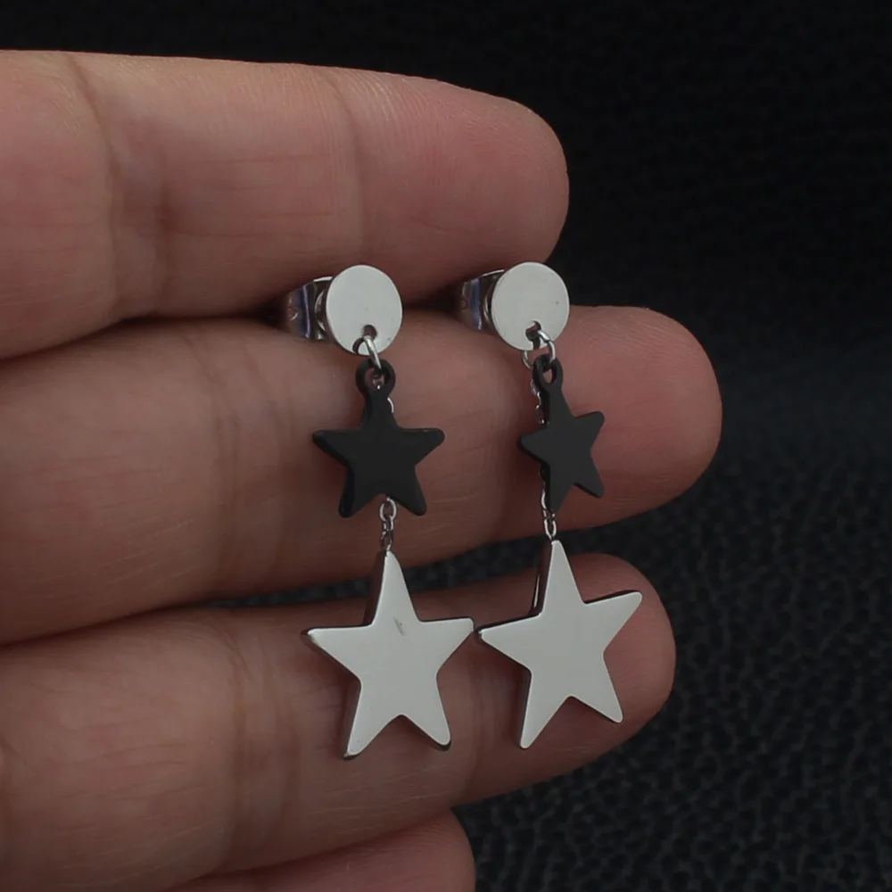 Простые серьги капельки серебристого цвета модные ювелирные из нержавеющей