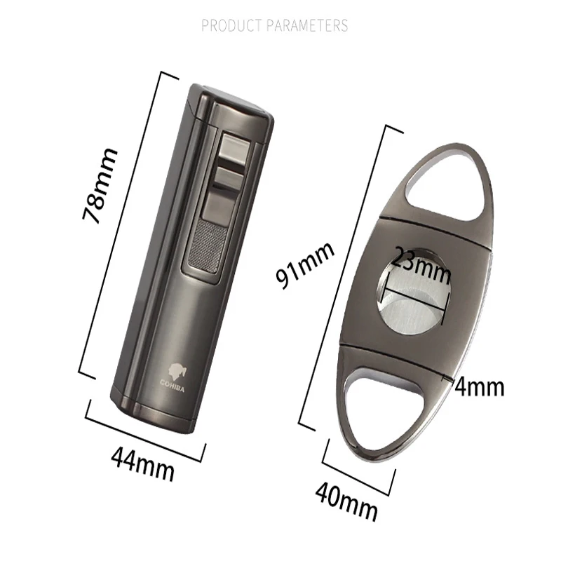 Набор зажигалок COHIBA для сигар карманная зажигалка с 3 струями металлический
