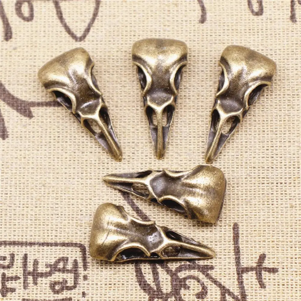 

Designer Charms DIY 5pcs 31x25x10mm Antique Bronze Color Beak Skull Charms