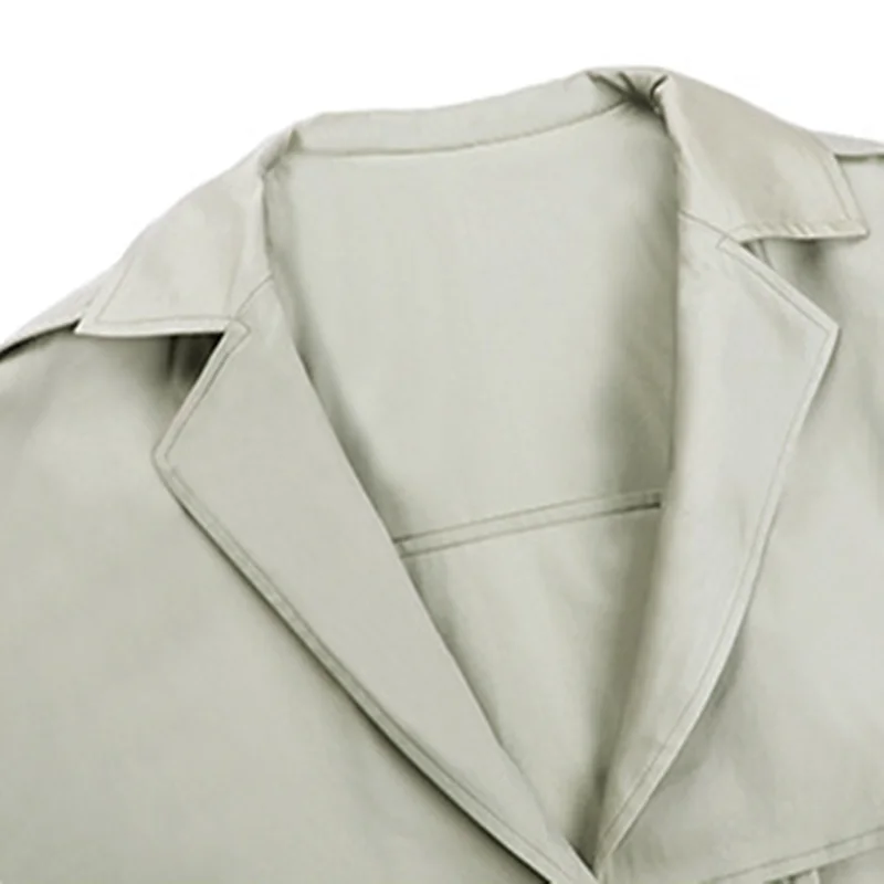 

2020 Spring And Autumn New Ladies Windbreaker Fashion British Wind Pure Color Temperament Over The Knee Long cLCoat Women