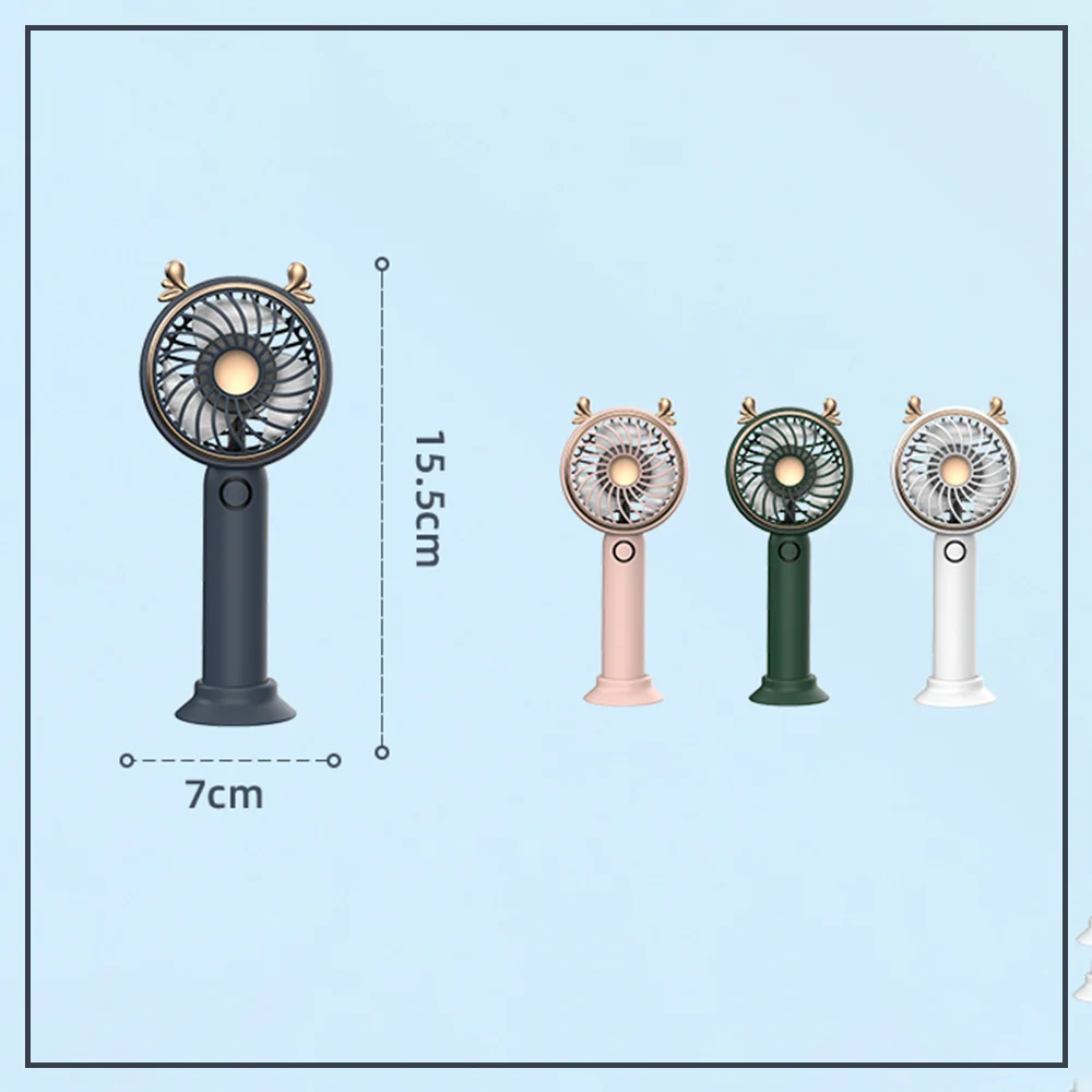 

MINI Fan Portable Cartoon Handheld USB rechargeable fan Appliances With Night light Desktop Air Cooler Outdoor Travel hand fans