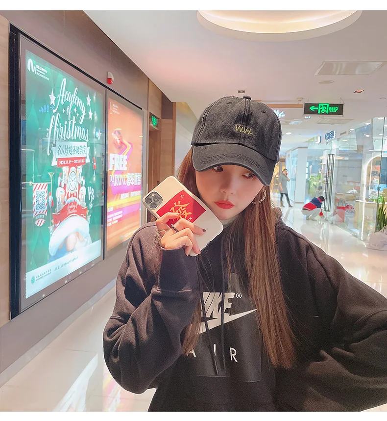 

2021 New Lady Couple Baseball Cap Men and Women Spring Leisure Made Old Cap Versatile Embroidered Sunshade Hat