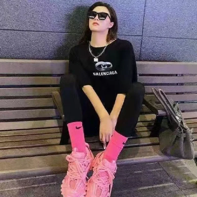 

2021 Summer New Cotton T-Shirt Round Neck Breathable Loose Short Sleeve Men's And Women's Lovers Wear