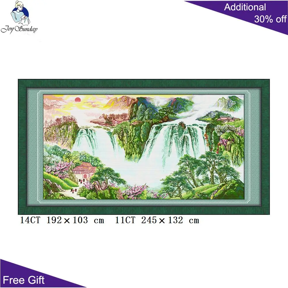 Радость воскресенье китайская Великолепная река Гора домашний декор F005(1)(2)(3)(4)