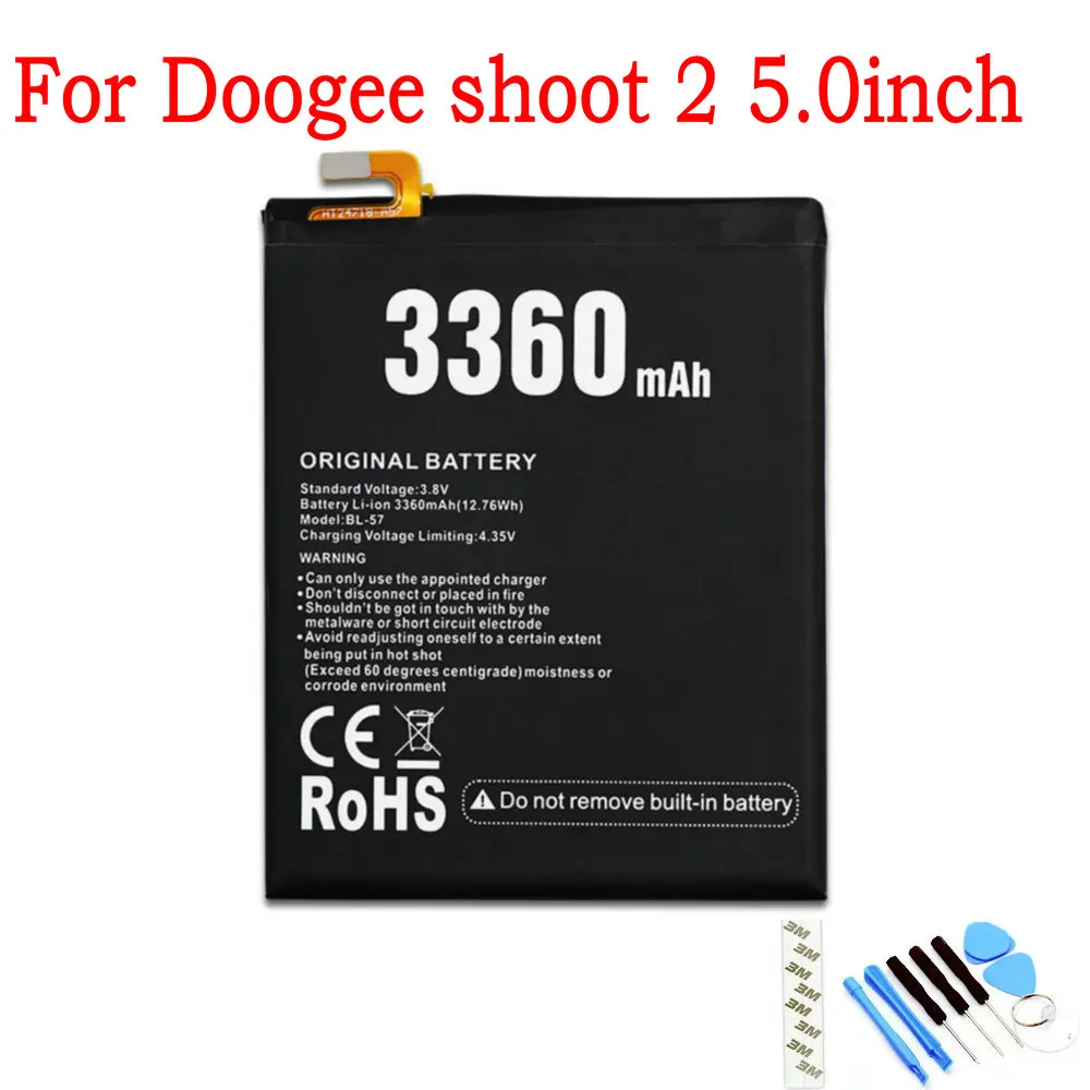 

NEW Original 3.8V 3360mAh BL-57 Battery For Doogee Shoot 2 5.0 Inch Mobile Phone